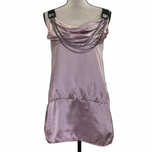 WET Seal Silky Lavender Beaded Tunic Tank Top L - Picture 1 of 9